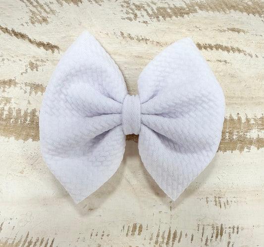 Classic Bow Alligator Clip - White