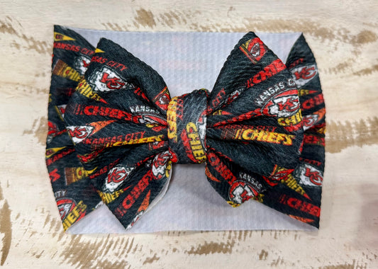 Classic Bow Headwrap - Chiefs Blackout