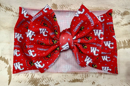 Classic Bow Headwrap - Webb City Cardinals