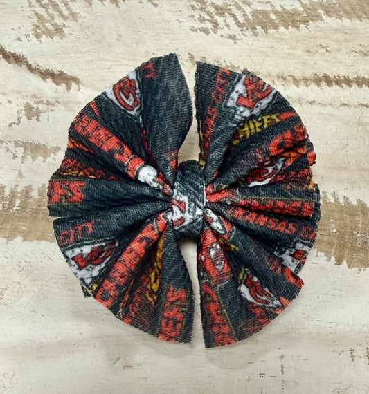 Shredded 2 Layer Alligator Bow - Chiefs Blackout