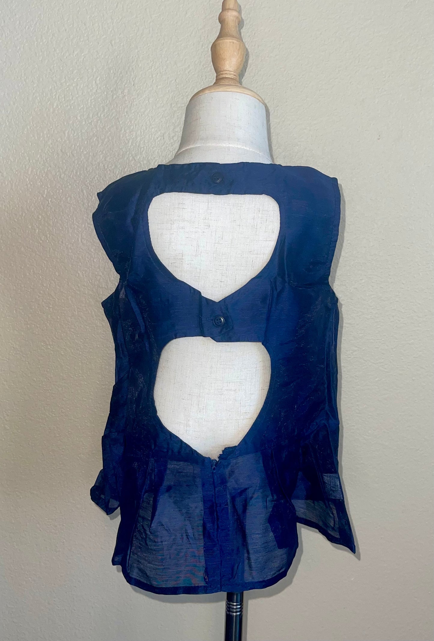 Navy Peplum Tank