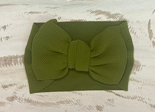 Waffle Knit Large Head-wrap (Army Green)