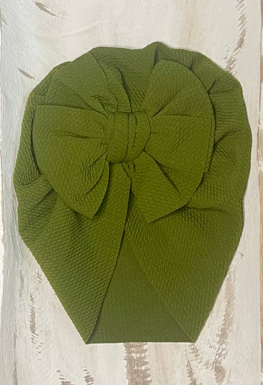 Waffle Knit Turban (Olive Green)