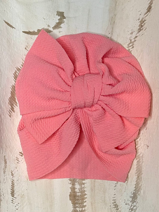 Waffle Knit Turban (Coral)