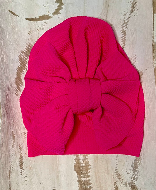 Waffle Knit Turban (Hot Pink)