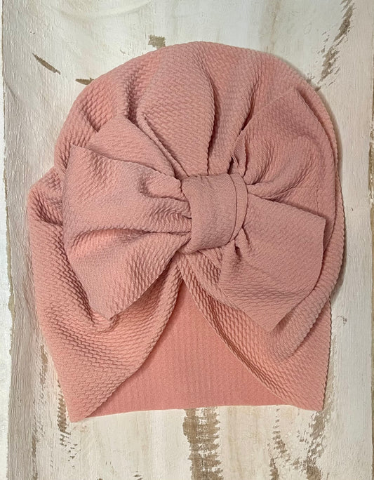 Waffle Knit Turban (Blush)