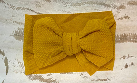 Waffle Knit Large Head-wrap (Mustard)