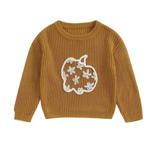 Floral Pumpkin Sweater