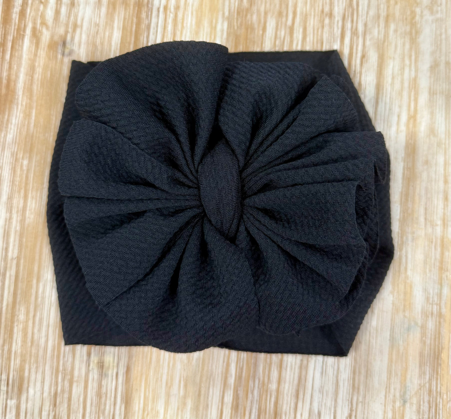Shredded 4 Layer Headwrap-Black (0-6 month)