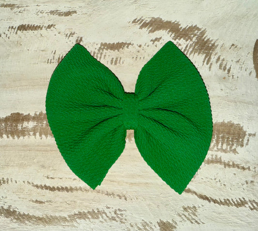 Classic Bow Alligator Clip - 5 inch (Green)