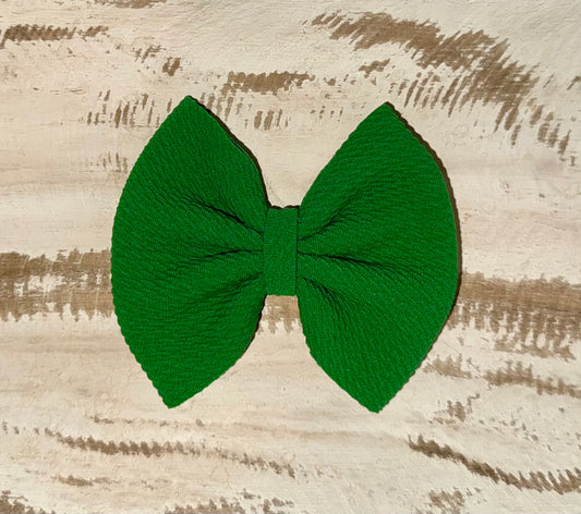 Classic Bow Alligator Clip - 4" (Green)