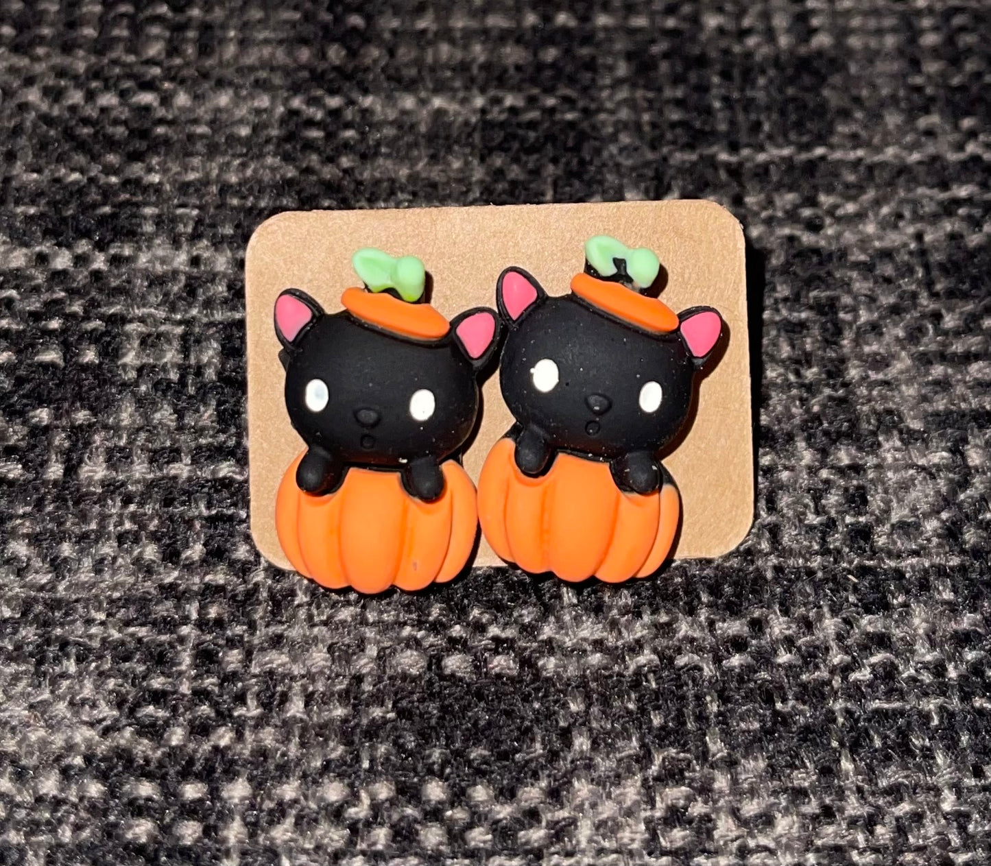 Black Cat Stud Earrings