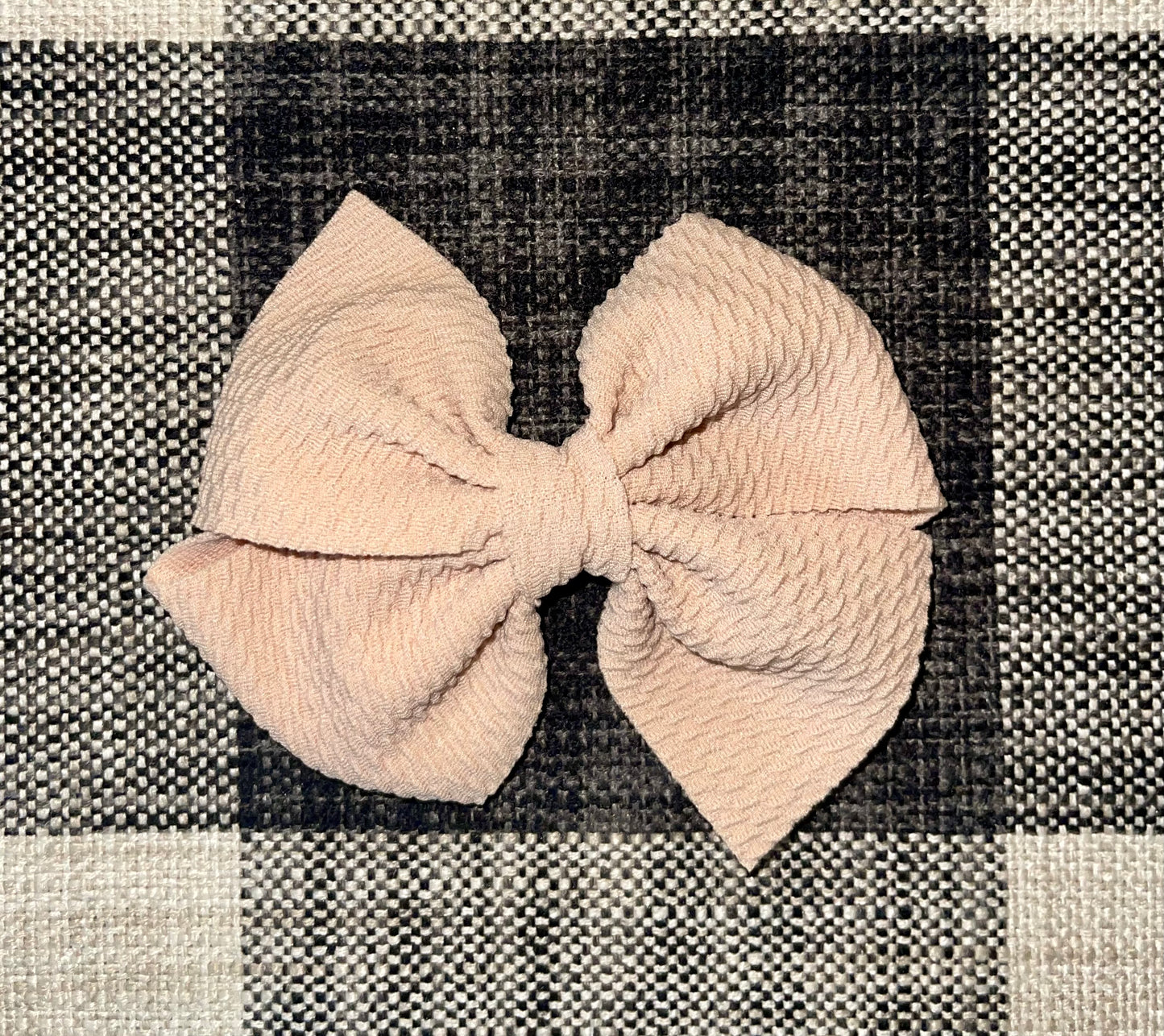 Alligator Clip Bow (Tan)