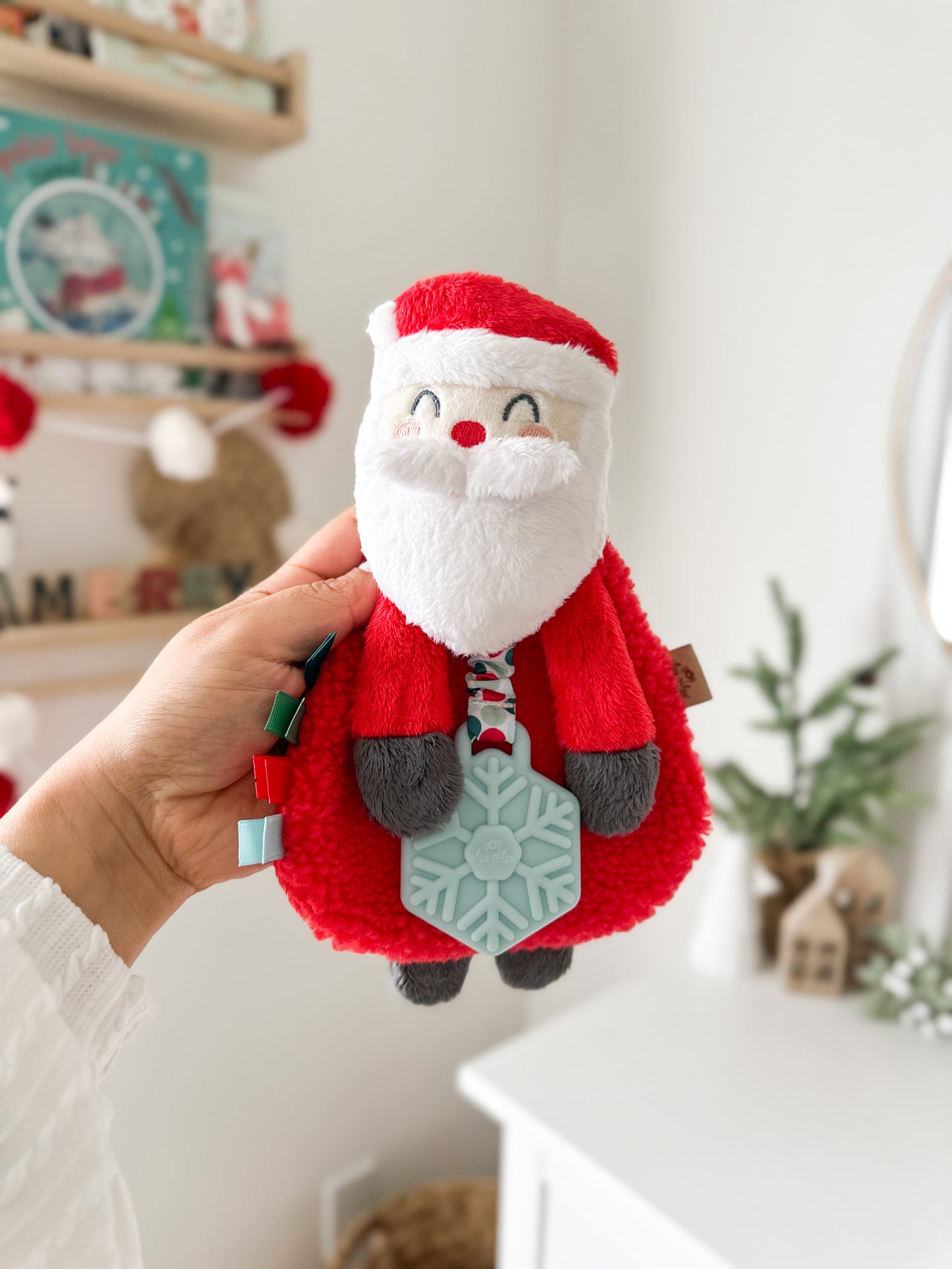 Holiday Itzy Lovey Plush and Teether (Nick the Santa)