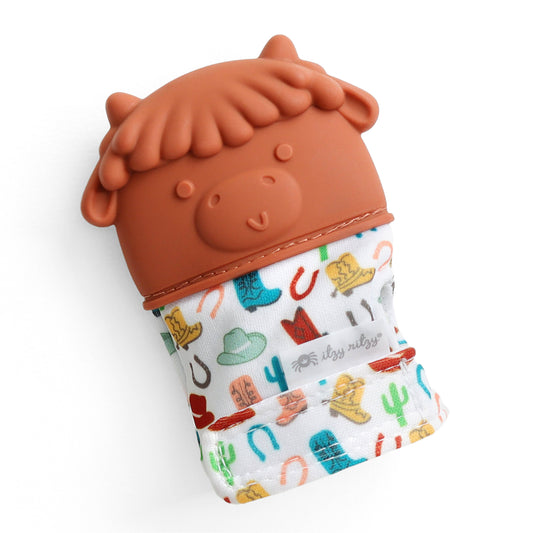 Itzy Mitt™ Silicone Teething Mitts (Wyatt the Highland Cow)